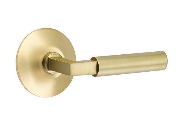 Emtek Brass Hercules Lever Satin Brass-Modern Rosette