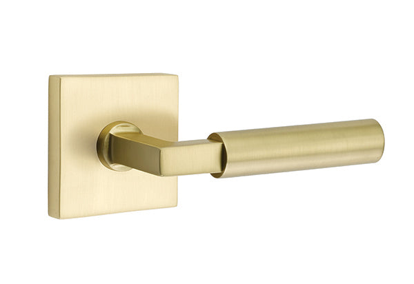 Emtek Brass Hercules Lever Satin Brass-Square Rosette