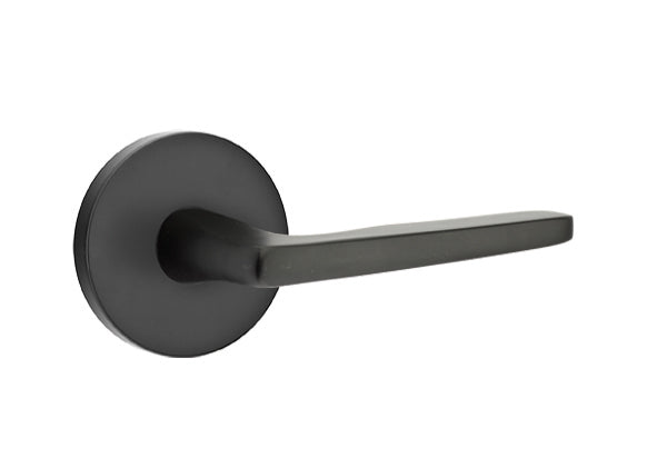 Emtek Brass Hermes Lever Flat Black-Disk Rosette