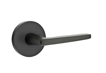 Emtek Brass Hermes Lever Flat Black-Disk Rosette
