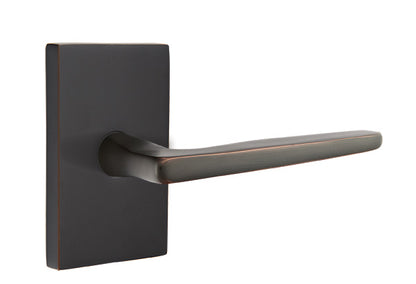 Emtek Hermes Lever Handle with Modern Rectangular Rosette
