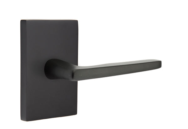Emtek Hermes Lever Handle with Modern Rectangular Rosette