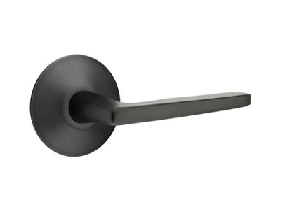 Emtek Brass Hermes Lever Flat Black-Modern Rosette