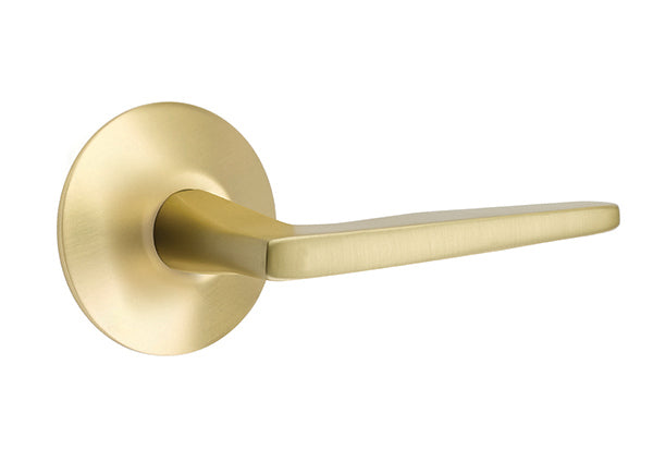 Emtek Brass Hermes Lever Satin Brass-Modern Rosette