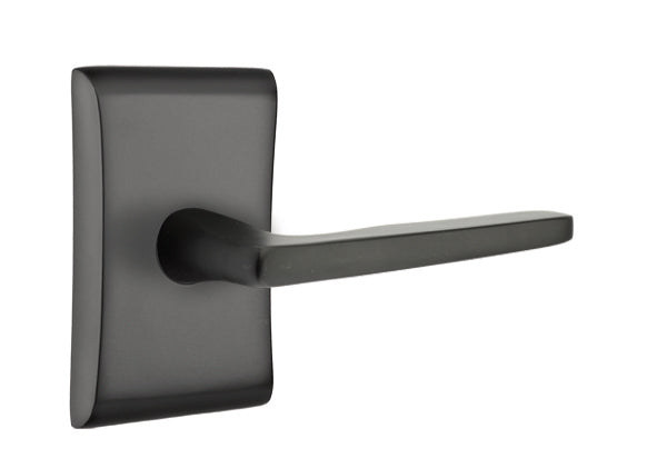Emtek Brass Hermes Lever Flat Black-Neos Rosette