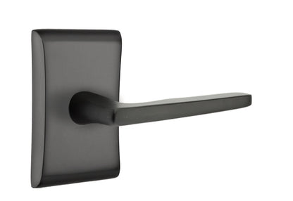 Emtek Brass Hermes Lever Flat Black-Neos Rosette