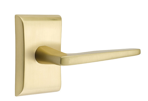 Emtek Brass Hermes Lever Satin Brass-Neos Rosette