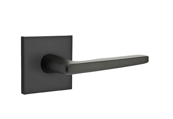 Emtek Brass Hermes Lever Flat Black-Square Rosette