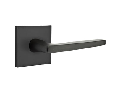 Emtek Brass Hermes Lever Flat Black-Square Rosette