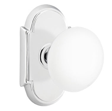 Emtek Ice White Knob With Rosette