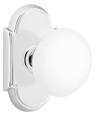 Emtek Ice White Knob with #8 Rosette