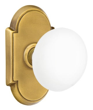 Emtek Ice White Knob With Rosette French Antique