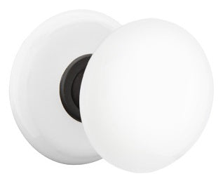 Emtek Ice White Knob with Porcelain Rosette