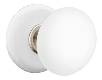 Emtek Ice White Knob with Porcelain Rosette