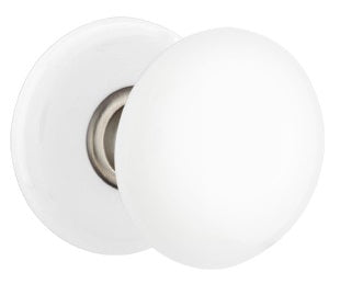 Emtek Ice White Knob with Porcelain Rosette