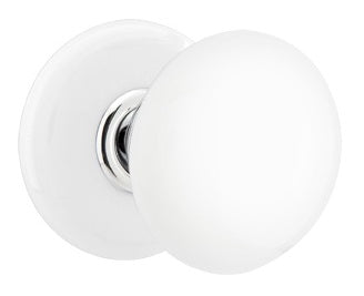 Emtek Ice White Knob with Porcelain Rosette