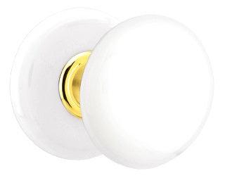 Emtek Ice White Knob with Porcelain Rosette