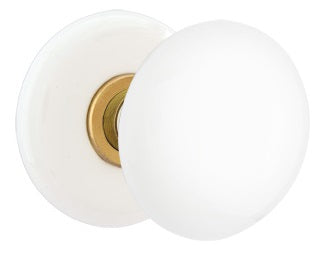 Emtek Ice White Knob with Porcelain Rosette