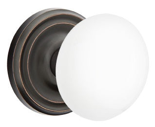 Emtek White Knob With Regular Rosette