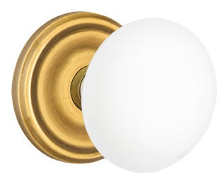 Emtek White Knob With Regular Rosette French Antique 