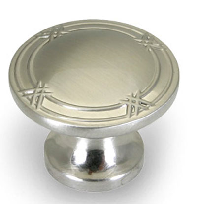 Dynasty Ribbon & Reed Cabinet Knob - Satin Nickel