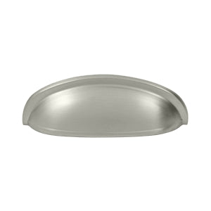 Deltana Solid Brass 4 1/2 Elongated Shell Pull - Brushed Nickel