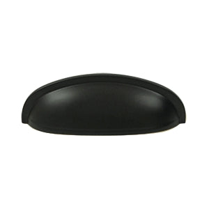 Deltana Solid Brass 4 1/2 Elongated Shell Pull - Flat Black