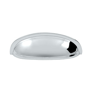 Deltana Solid Brass 4 1/2 Elongated Shell Pull - Polished Chrome