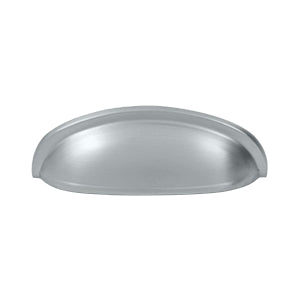 Deltana Solid Brass 4 1/2 Elongated Shell Pull - Brushed Chrome