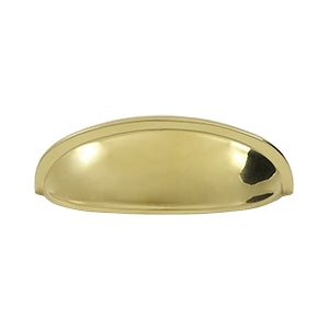 Deltana Solid Brass 4 1/2 Elongated Shell Pull - Polished Brass