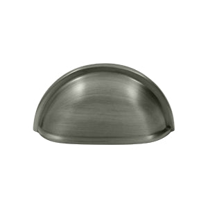 Deltana Solid Brass 3 1/2 Oval Shell Pull - Antique Nickel