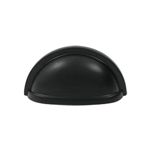 Deltana Solid Brass 3 1/2 Oval Shell Pull - Flat Black