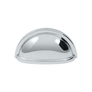 Deltana Solid Brass 3 1/2 Oval Shell Pull - Polished Chrome