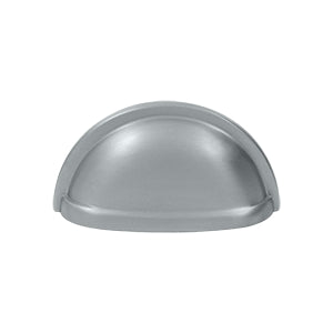 Deltana Solid Brass 3 1/2 Oval Shell Pull - Brushed Chrome