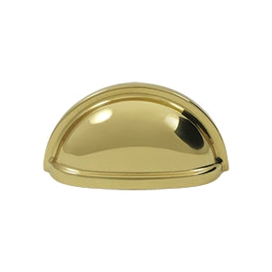 Deltana Solid Brass 3 1/2 Oval Shell Pull - Polished Brass