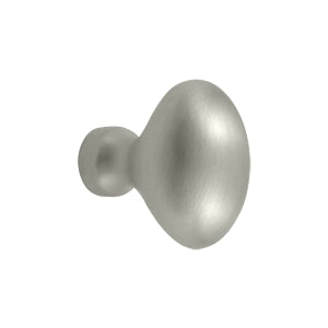 Deltana Solid Brass Oval/Egg Shaped Knob - Brushed Nickel