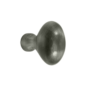 Deltana Solid Brass Oval/Egg Shaped Knob - Antique Nickel