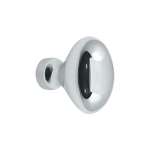 Deltana Solid Brass Oval/Egg Shaped Knob - Polished Chrome