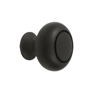 Deltana Solid Brass Round Groove Knob - Oil Rubbed Bronze