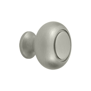 Deltana Solid Brass Round Groove Knob - Brushed Nickel