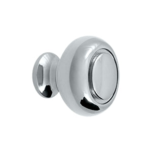 Deltana Solid Brass Round Groove Knob - Polished Chrome
