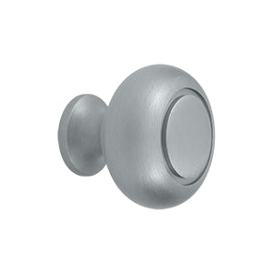 Deltana Solid Brass Round Groove Knob - Brushed Chrome