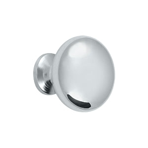 Deltana Solid Brass Round Hollow Knob - Polished Chrome