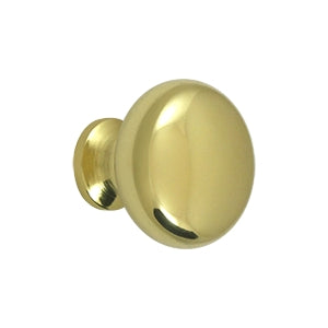 Deltana Solid Brass Round Hollow Knob - Polished Brass