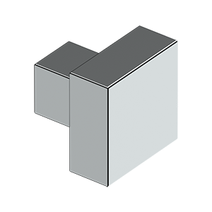 Deltana Modern Square Knob, 1 1/4 Inch x 1 1/4 Inch, Solid Brass
