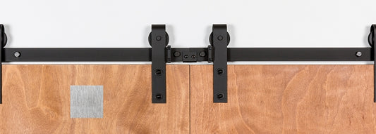Leatherneck Bi-Parting Barn Door Kit - Brushed Nickel - 402 Hanger Style