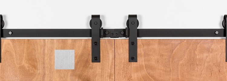 Leatherneck Bi-Parting Barn Door Kit - Brushed Stainless - 402 Hanger Style