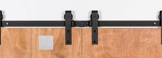 Leatherneck Bi-Parting Barn Door Kit - Brushed Stainless - 402 Hanger Style