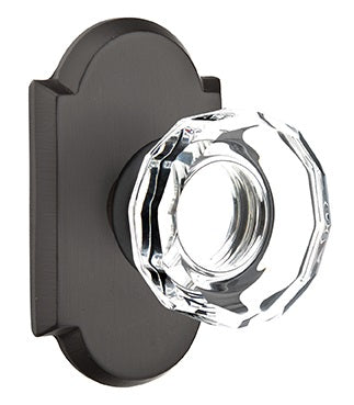 Emtek Lowell Crystal Knob with Sandcast Style 1 Rosette