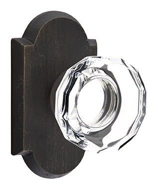 Emtek Lowell Crystal Knob with Sandcast Style 1 Rosette
